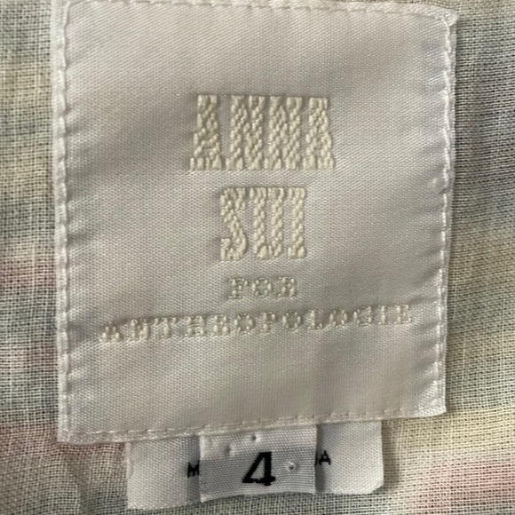 Anna Sui for Anthropologie Mile Marker Printed Silk Tank Size 4 - Picture 7 of 8